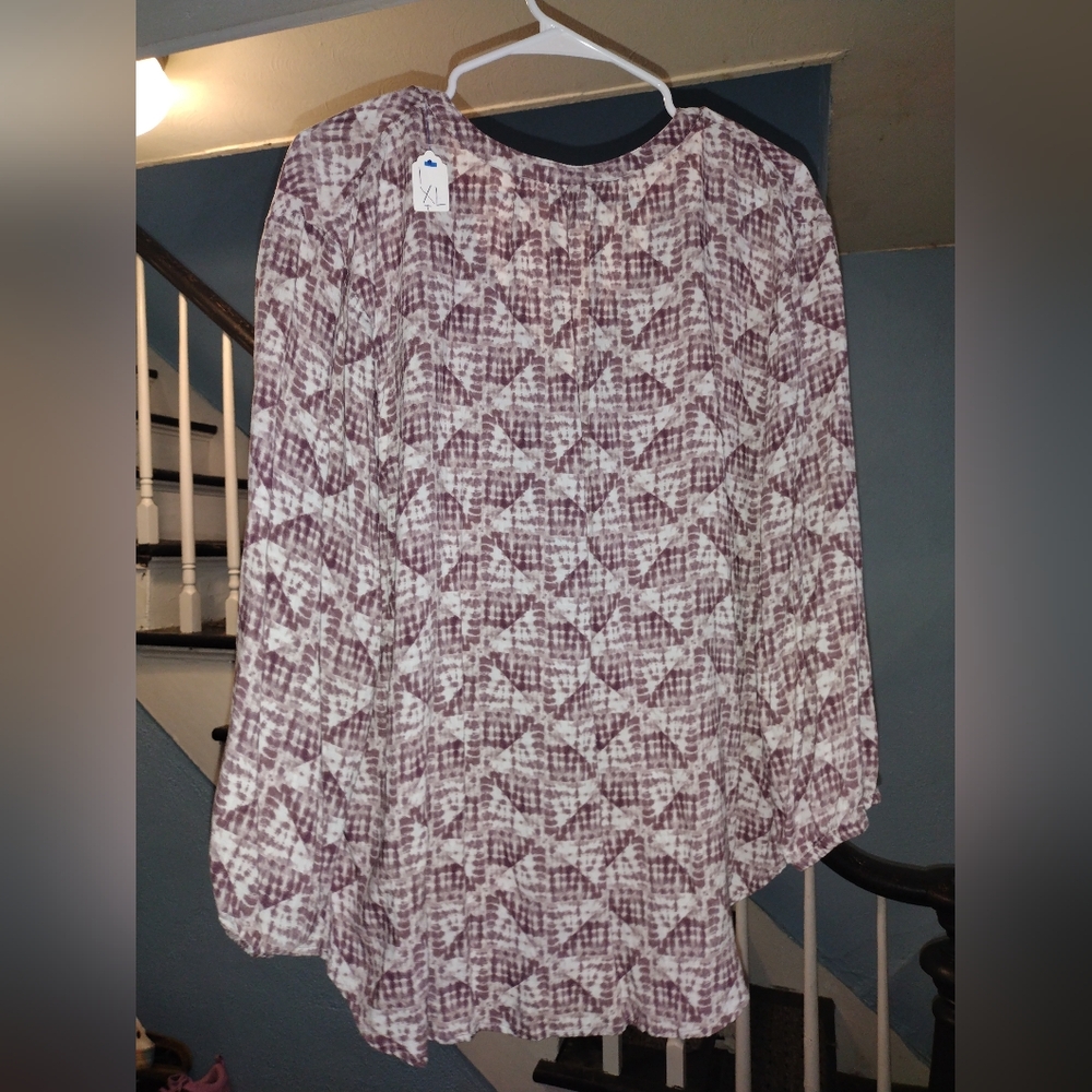 Sonoma Patterned Button-Up Blouse - image 4